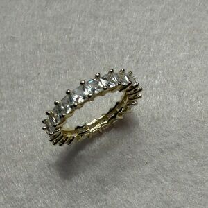 PAVOI Gold Eternity Band Ring | Princess Cut CZ | Stackable